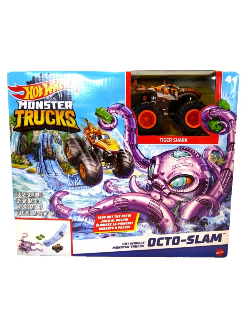 Hot Wheels Monster Trucks Octo-Slam with Tiger Shark 3.5" truck New, box damaged